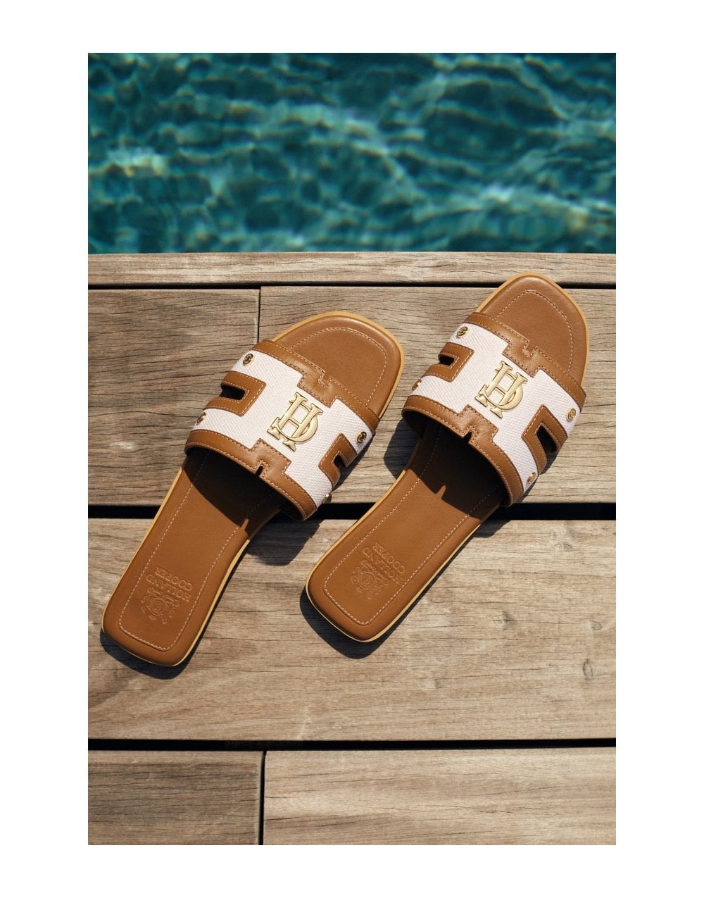 Young Ideas/Henmores - Monogram Slides - Gold Croc - 8