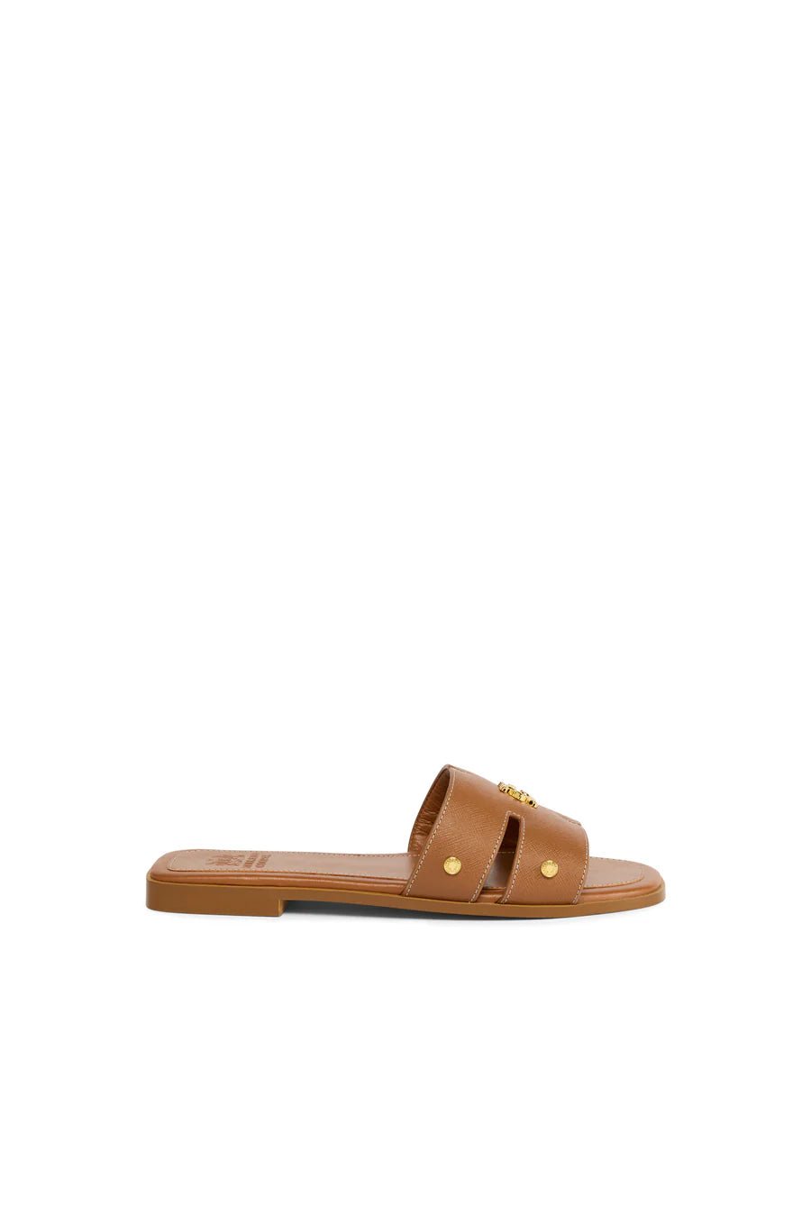 Young Ideas & Henmores - Monogram Slides - Tan Leather - 4