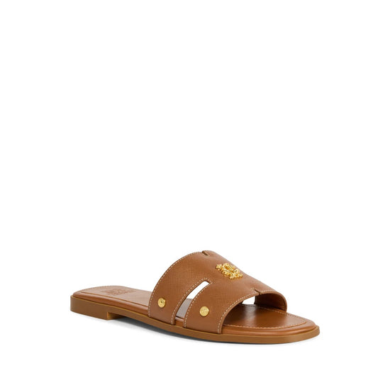 Young Ideas & Henmores - Monogram Slides - Black Leather - 7