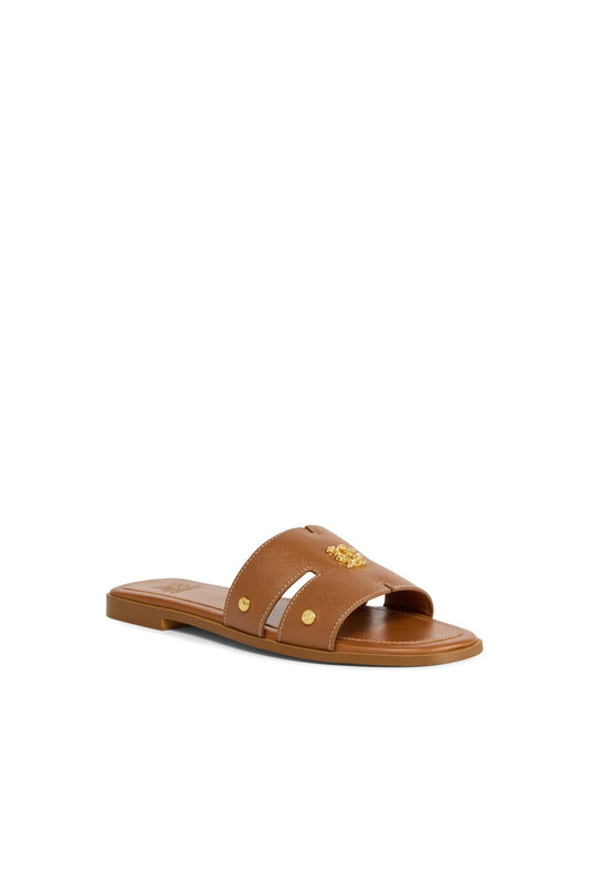 Young Ideas & Henmores - Monogram Slides - Black Leather - 7