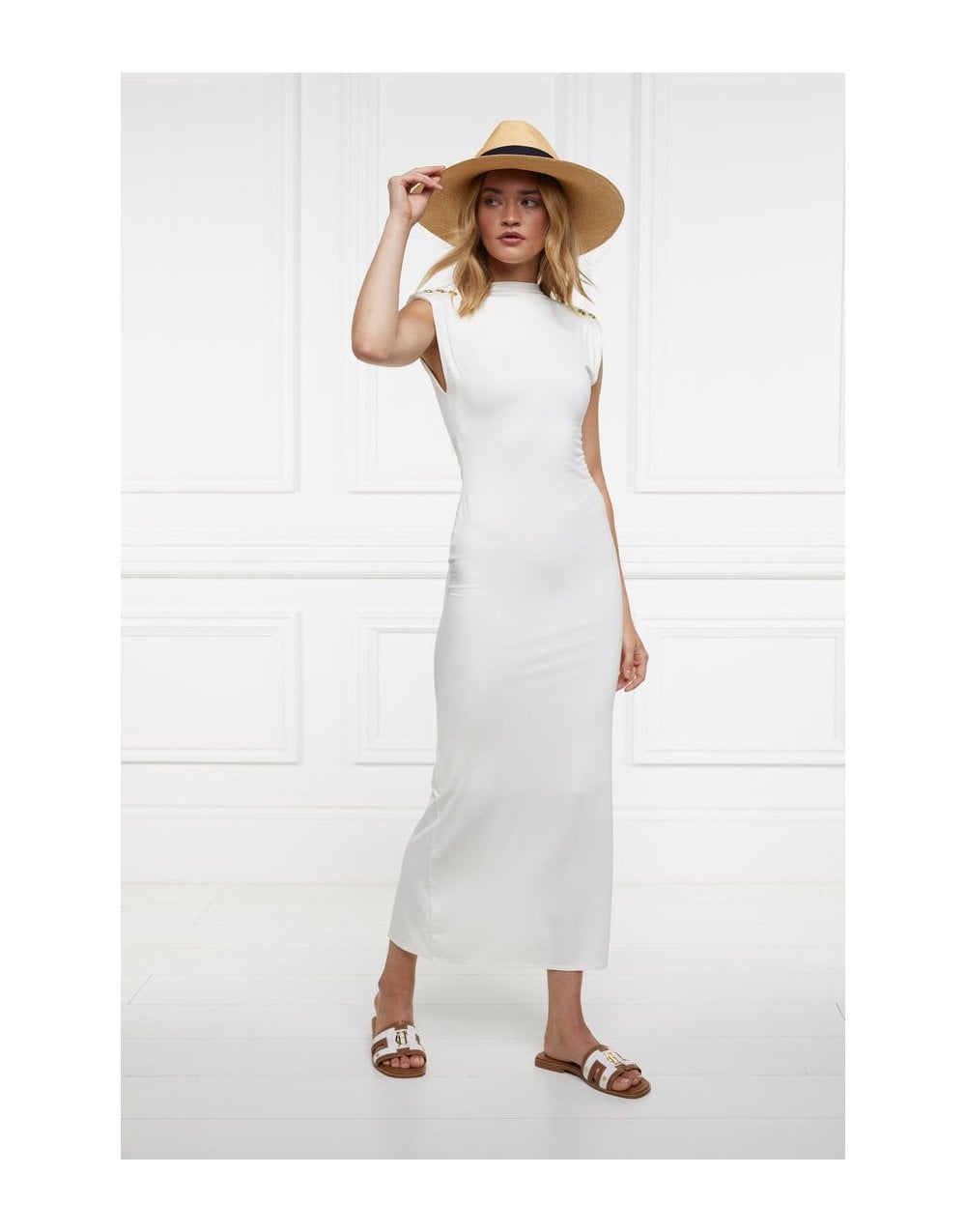 Young Ideas/Henmores - Monogram Slides - Gold Croc - 8