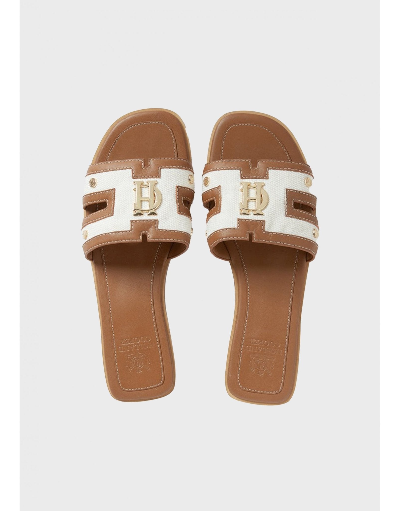 Young Ideas/Henmores - Monogram Slides - Gold Croc - 8
