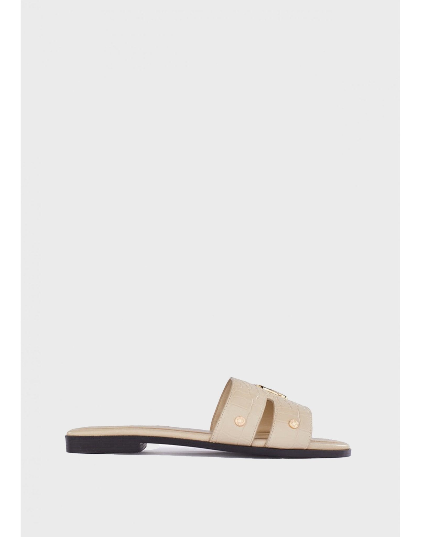 Young Ideas/Henmores - Monogram Slides - Gold Croc - 8