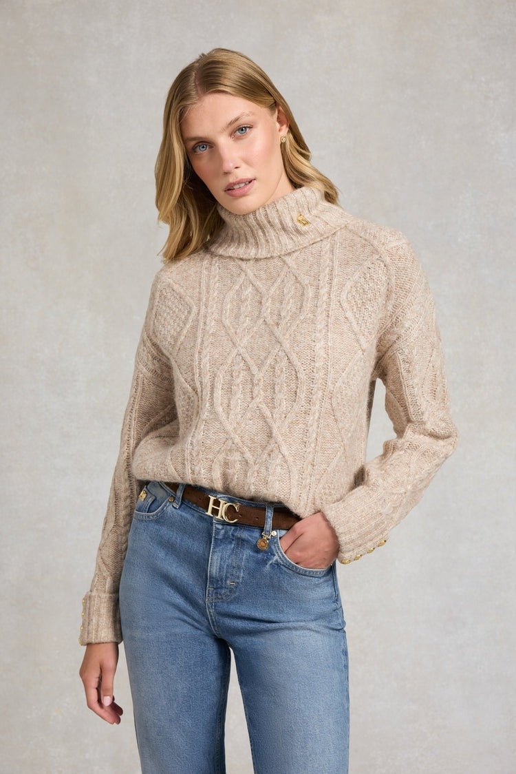 Young Ideas/Henmores - Noveli Roll Neck Knit - taupe - XS