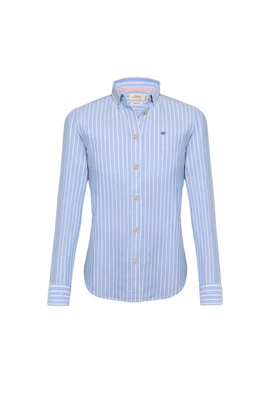 Young Ideas & Henmores - Oxford Shirt - Sky Blue Stripe - 8