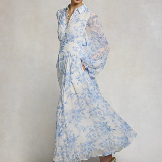Young Ideas & Henmores - Paros Shirt Dress - English Blue Garden - 8