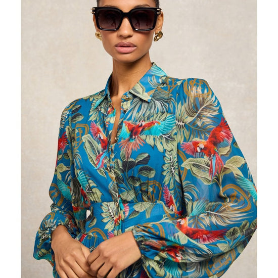 Young Ideas/Henmores - Paros Shirt Dress - Macaw Cobalt - 8