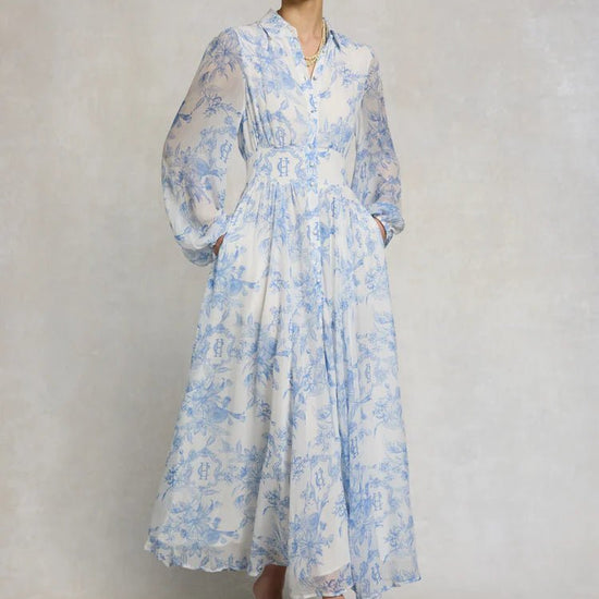 Young Ideas & Henmores - Paros Shirt Dress - English Blue Garden - 8