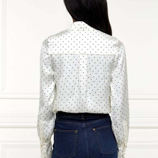 Young Ideas/Henmores - Penny Satin Shirt - Cream Polka Dot - 6