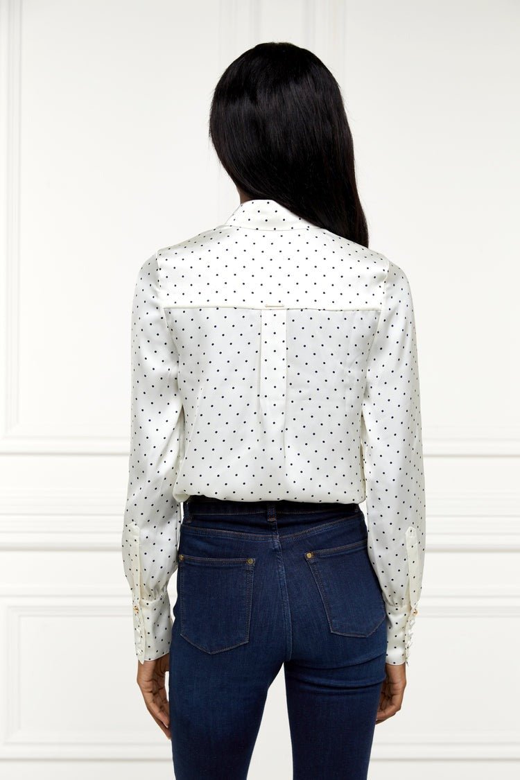Young Ideas/Henmores - Penny Satin Shirt - Cream Polka Dot - 6