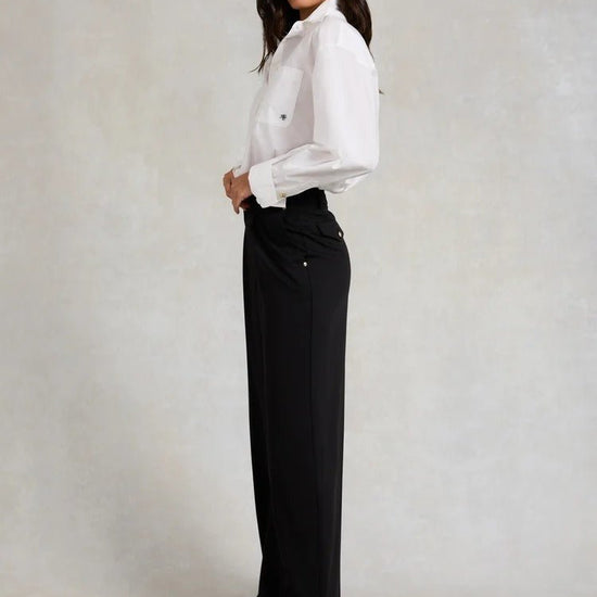 Young Ideas & Henmores -Pleated Wide Leg Trouser -Stone -10R