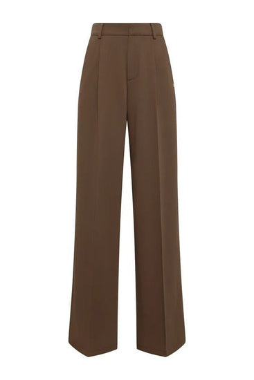 Young Ideas & Henmores -Pleated Wide Leg Trouser -Mocha -10R