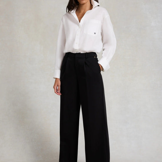 Young Ideas & Henmores -Pleated Wide Leg Trouser -Black -10R