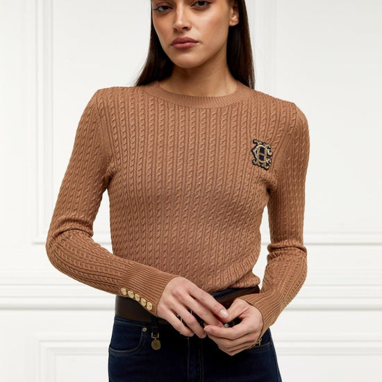 Young Ideas/Henmores - Princeton Crew Neck Knit - Dark Camel - S