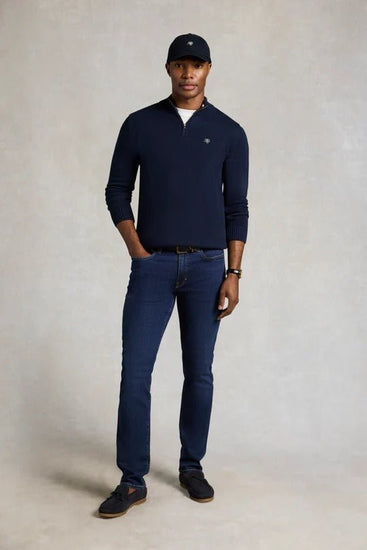 Young Ideas & Henmores - Quarter Zip Knit - Ink Navy - M