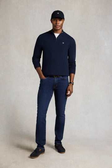 Young Ideas & Henmores - Quarter Zip Knit - Ink Navy - M