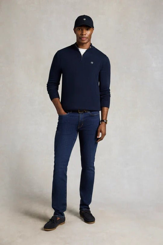 Young Ideas & Henmores - Quarter Zip Knit - Ink Navy - M