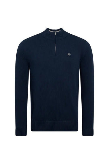 Young Ideas & Henmores - Quarter Zip Knit - Ink Navy - M