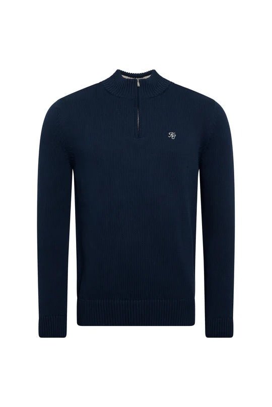 Young Ideas & Henmores - Quarter Zip Knit - Ink Navy - M