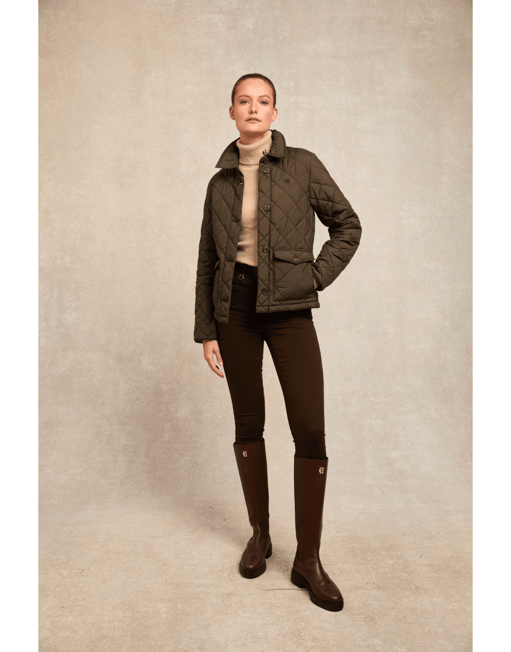 Young Ideas/Henmores - Quilted Coach Jacket - Heritage Khaki - XS