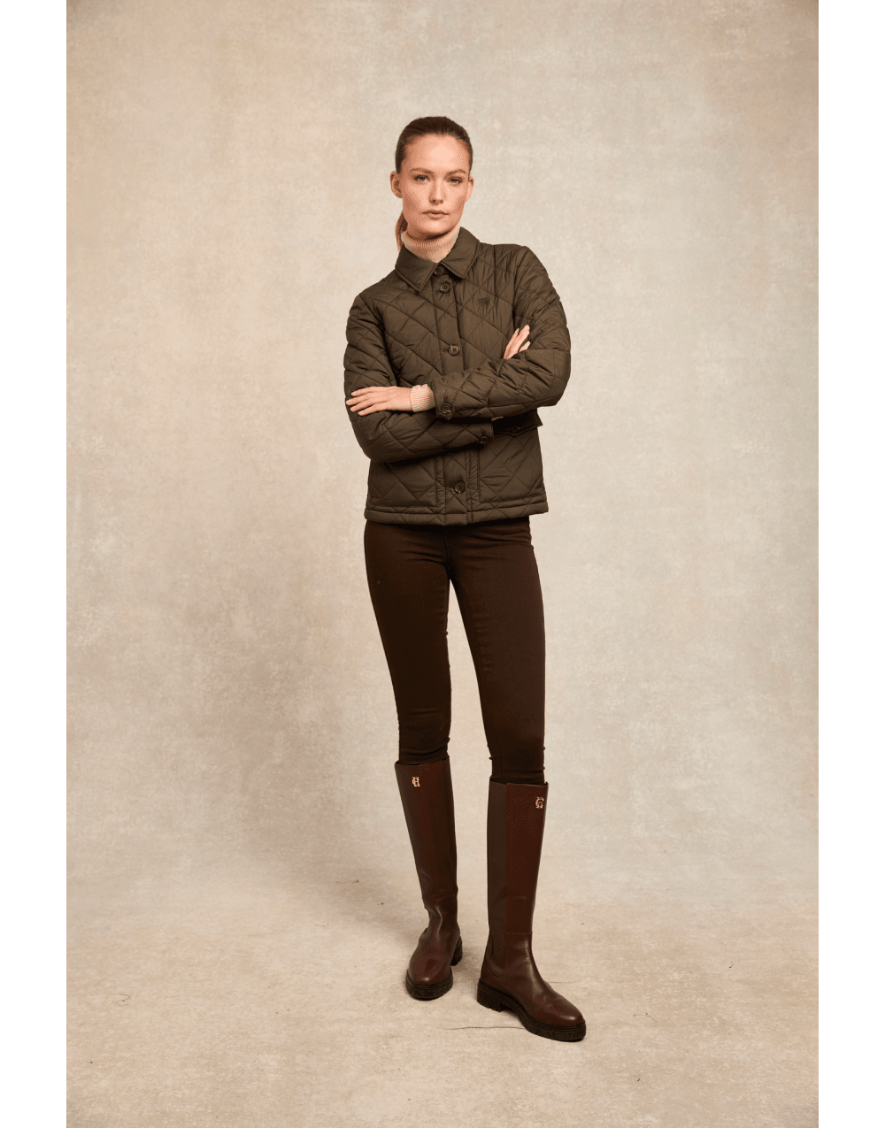 Young Ideas/Henmores - Quilted Coach Jacket - Heritage Khaki - XS