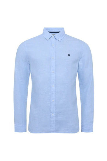 Young Ideas & Henmores - Regular Fit Linen Shirt - Sky Blue - M