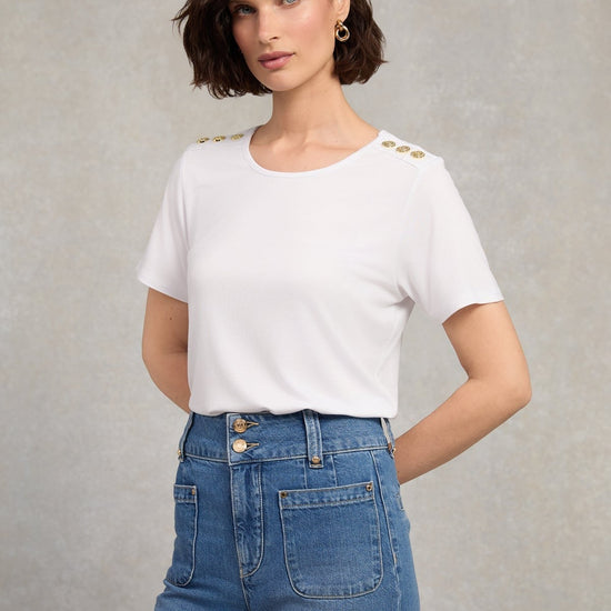 Young Ideas/Henmores - Relax Fit Crew Neck Tee - White - XS