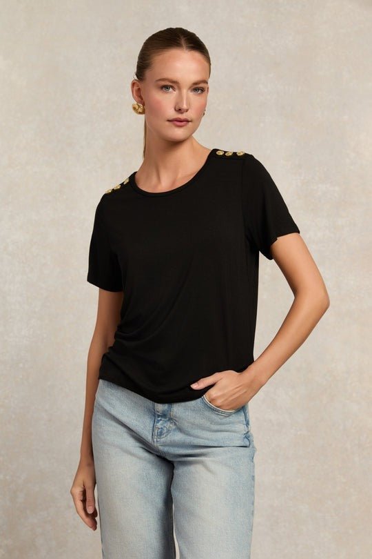 Young Ideas/Henmores - Relax Fit Crew Neck Tee - Black - XS