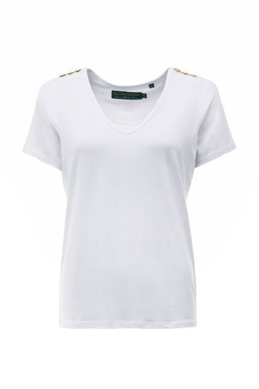 Young Ideas/Henmores - Relax Fit V - Neck Tee - White - XS