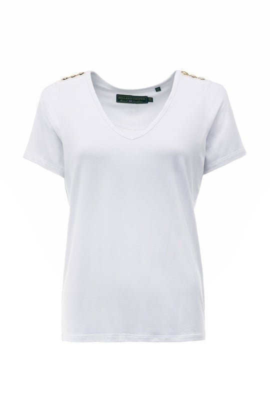 Young Ideas/Henmores - Relax Fit V - Neck Tee - White - XS
