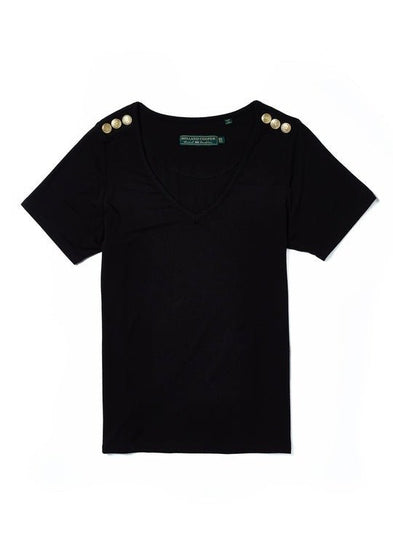 Young Ideas/Henmores - Relax Fit V - Neck Tee - Black - XS