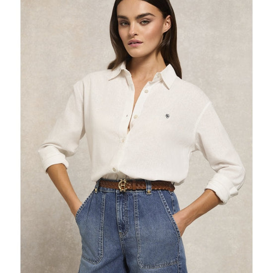 Young Ideas/Henmores - Relaxed Fit Linen Shirt - Optic White - 6