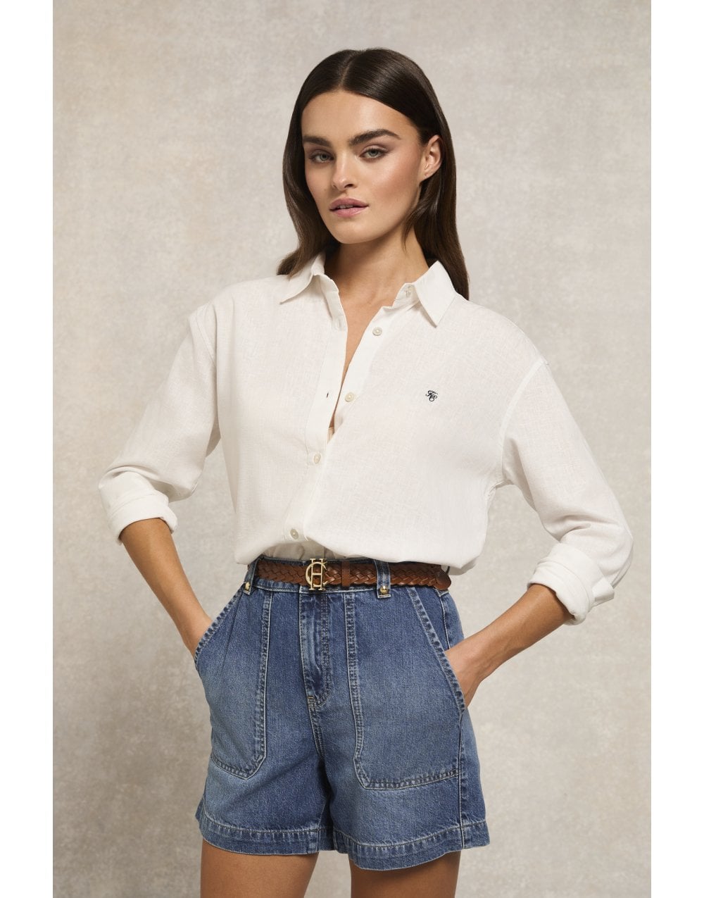 Young Ideas/Henmores - Relaxed Fit Linen Shirt - Optic White - 6
