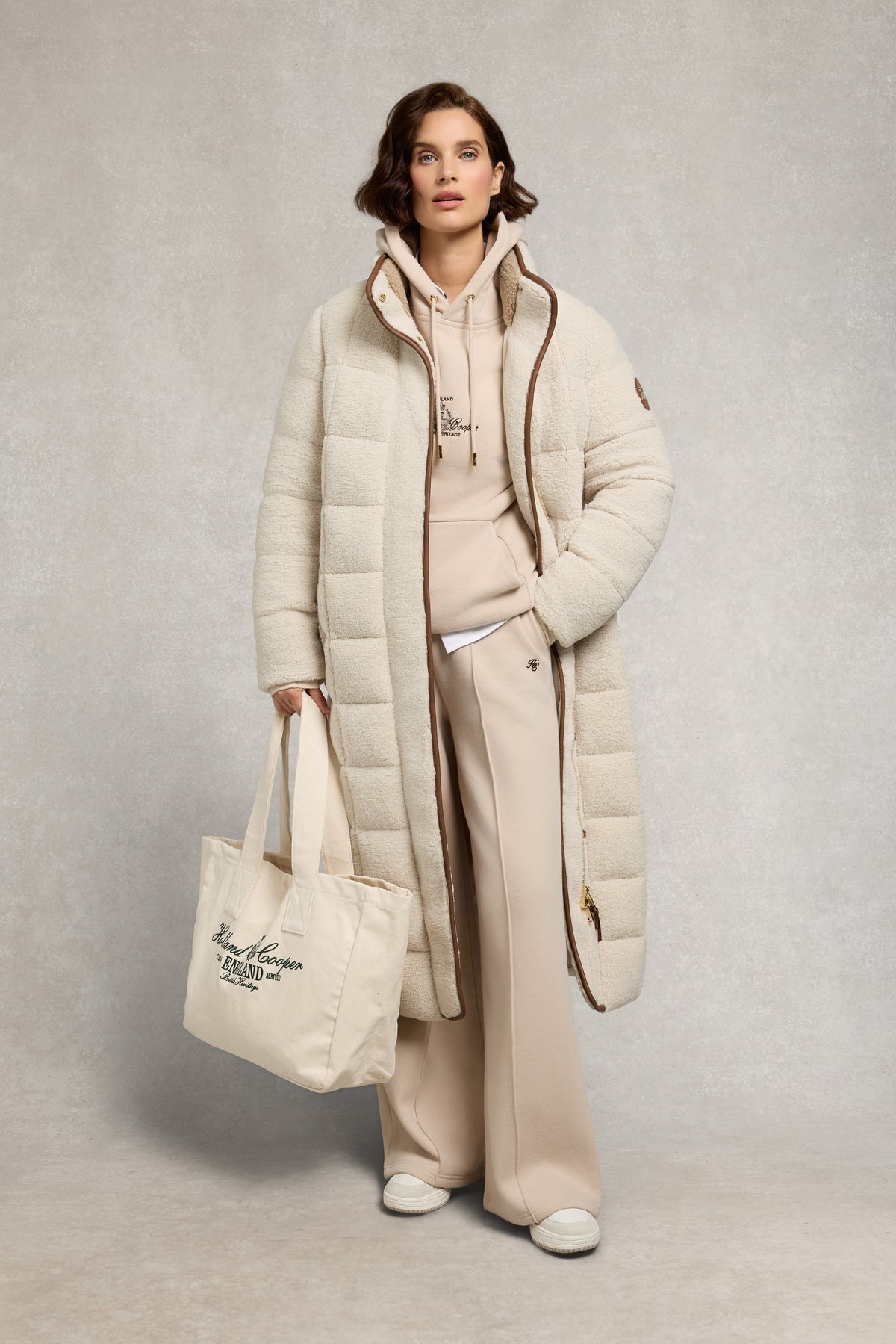 Young Ideas/Henmores - Relaxed Fit Script Hoodie - stone - S