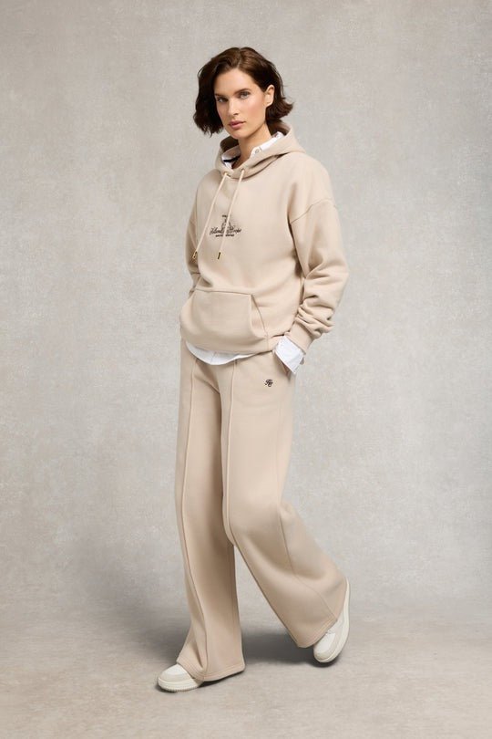 Young Ideas/Henmores - Relaxed Fit Script Hoodie - stone - S