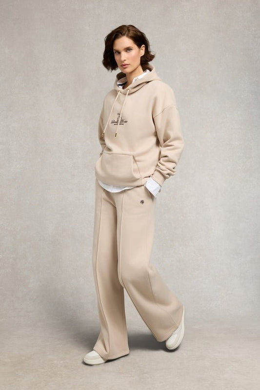 Young Ideas/Henmores - Relaxed Fit Script Hoodie - stone - S