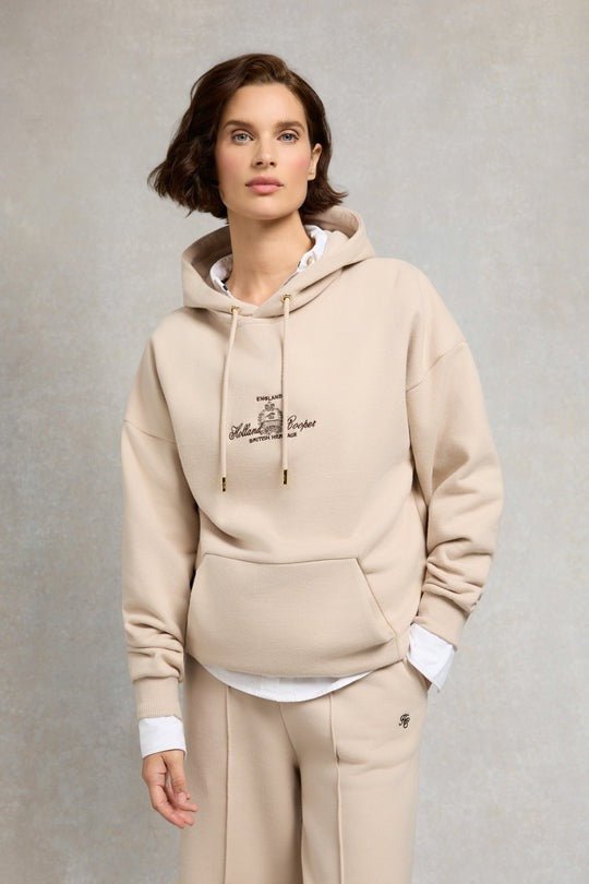 Young Ideas/Henmores - Relaxed Fit Script Hoodie - stone - S