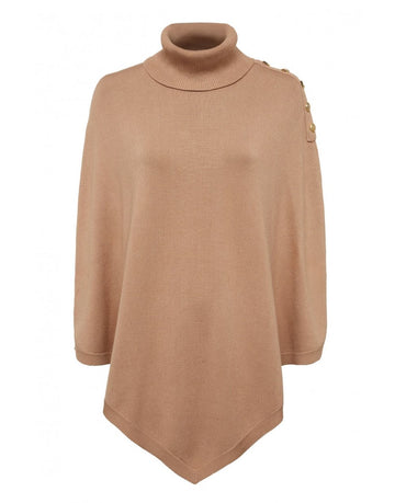 Young Ideas/Henmores - Roll Neck Cape - Camel - OS