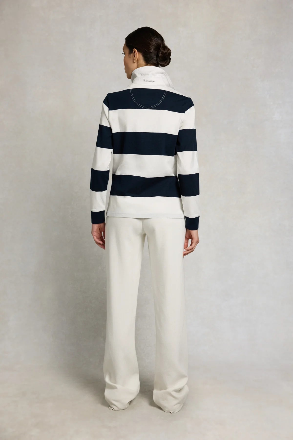 Young Ideas & Henmores - Rugby Shirt - Navy Ecru - XS