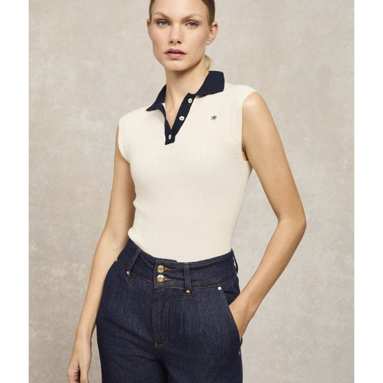 Young Ideas/Henmores - Scarlett Polo Knit - Natural - XS