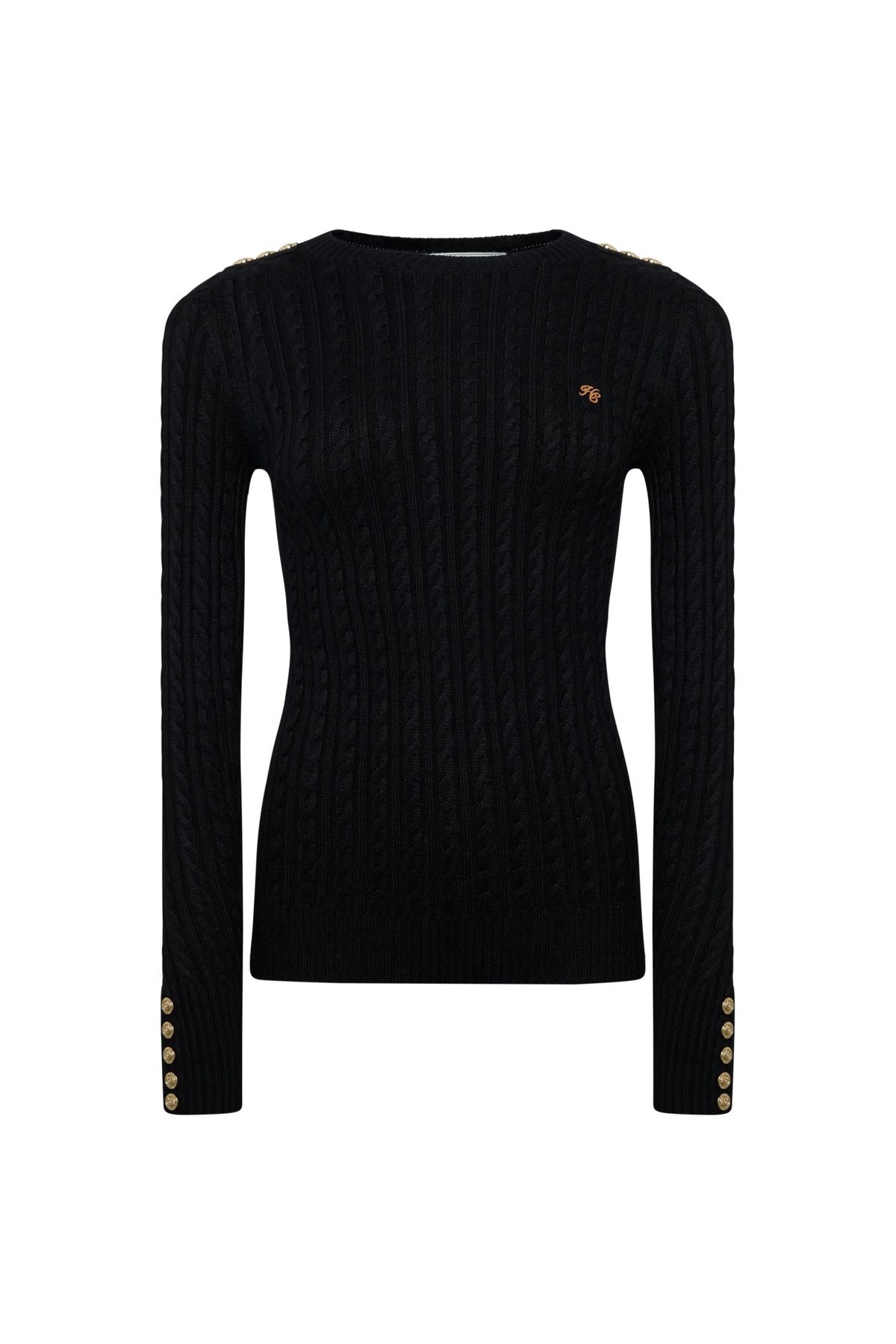Young Ideas & Henmores -Seattle Cable Crew Knit -Black -L