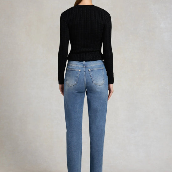 Young Ideas & Henmores -Seattle Cable Crew Knit -Black -L