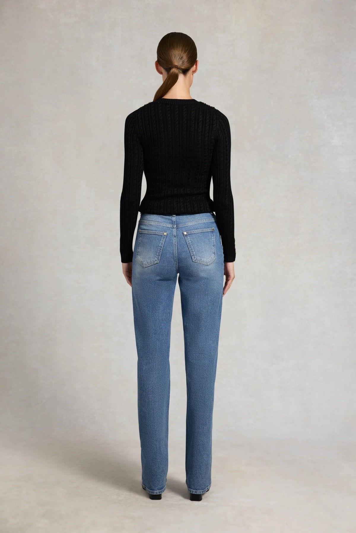 Young Ideas & Henmores -Seattle Cable Crew Knit -Black -L