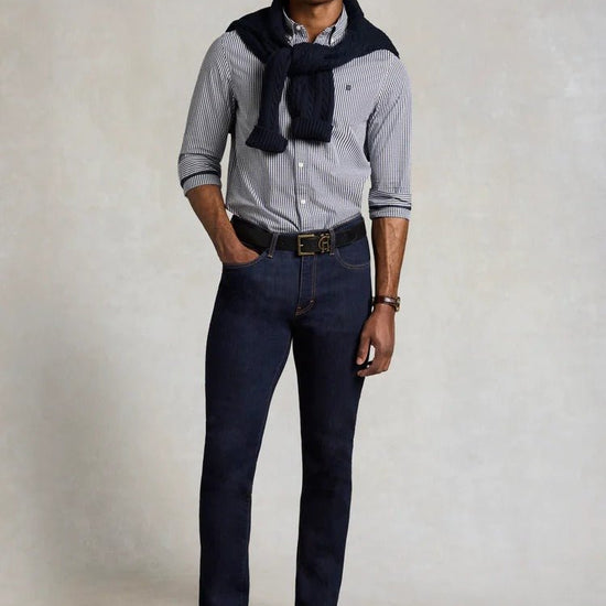 Young Ideas & Henmores - Slim Fit Button Down Shirt - Navy Gingham - M