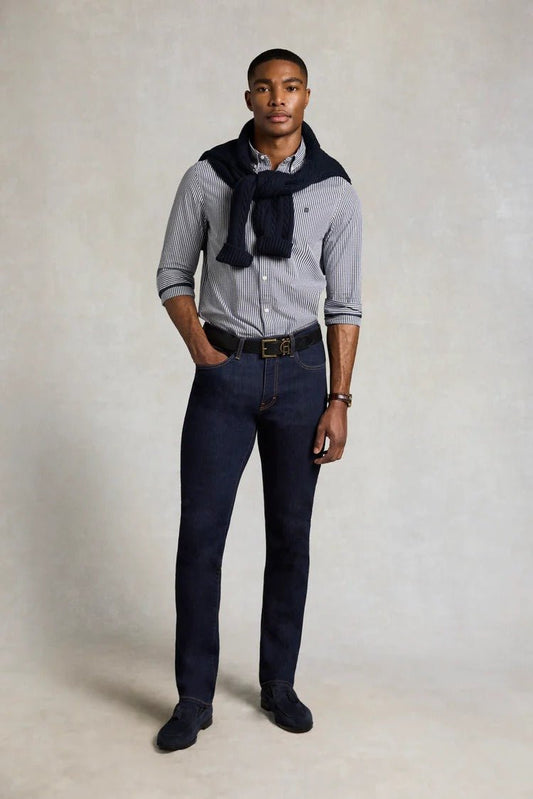Young Ideas & Henmores - Slim Fit Button Down Shirt - Navy Gingham - M