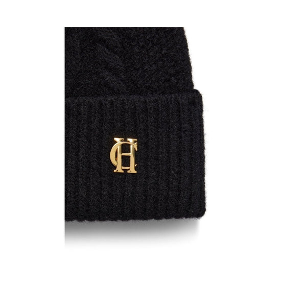 Young Ideas/Henmores - Sloane Cable Bobble Hat - Black - OS