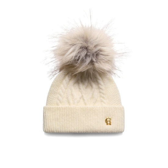 Young Ideas/Henmores - Sloane Cable Bobble Hat - Black - OS