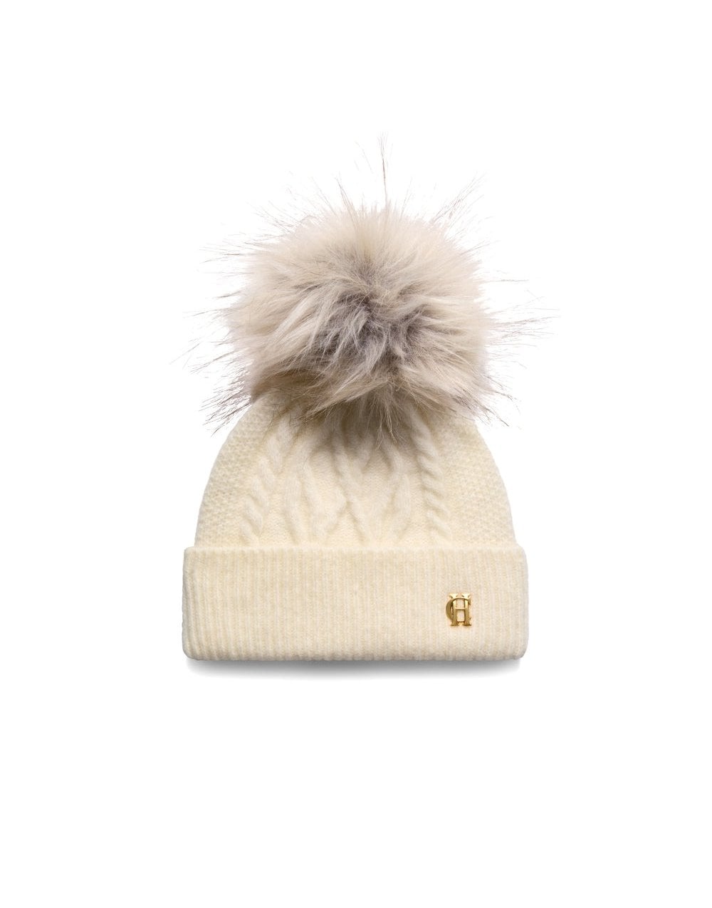 Young Ideas/Henmores - Sloane Cable Bobble Hat - Black - OS