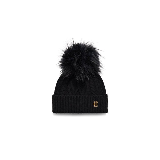 Young Ideas/Henmores - Sloane Cable Bobble Hat - Black - OS