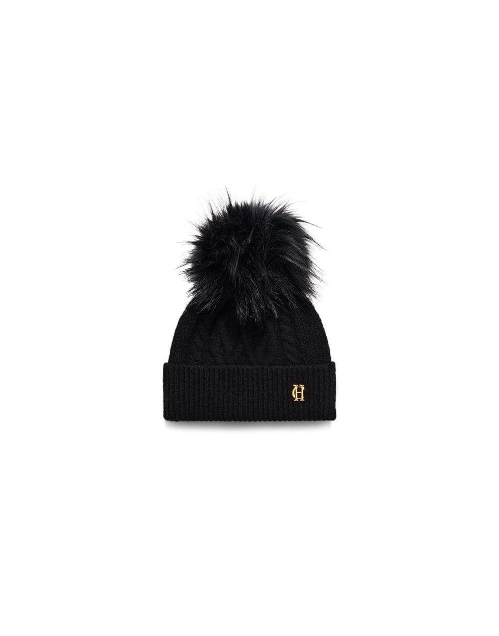 Young Ideas/Henmores - Sloane Cable Bobble Hat - Black - OS